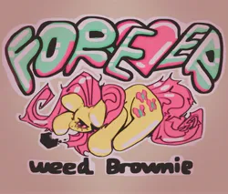 Size: 2843x2423 | Tagged: safe, artist:largedrat, derpibooru import, fluttershy, pegasus, pony, brownie, drug use, drugs, female, flutterhigh, forever weed brownie, g4, heart, high, image, jpeg, mare, marijuana, solo, tail