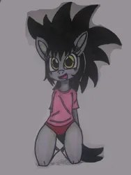 Size: 3024x4032 | Tagged: suggestive, artist:haruka takahashi, artist:michael typhoon, derpibooru import, oc, oc:haruka takahashi, anthro, human, black mane, black tail, cute, eye lashes, green iris, happy, humanized, image, open mouth, open smile, pink shirt, png, shadow, simple background, smiling, tail, white background