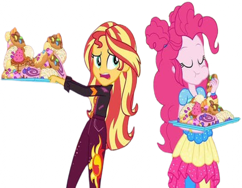 Size: 3246x2520 | Tagged: safe, derpibooru import, edit, edited screencap, editor:homersimpson1983, screencap, pinkie pie, sunset shimmer, human, equestria girls, background removed, g4, image, not a vector, png