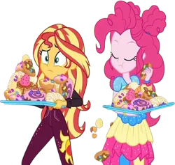 Size: 2656x2520 | Tagged: safe, derpibooru import, edit, edited screencap, editor:homersimpson1983, screencap, pinkie pie, sunset shimmer, human, equestria girls, background removed, female, g4, image, not a vector, png