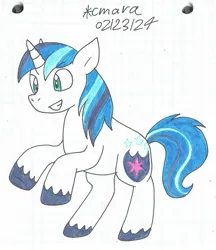 Size: 1080x1252 | Tagged: safe, artist:cmara, derpibooru import, shining armor, unicorn, g4, horn, image, jpeg, male, smiling, solo