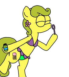 Size: 3023x3351 | Tagged: safe, artist:professorventurer, derpibooru import, oc, oc:bikini breeze, bottle, bubble, image, png, simple background, spongebob squarepants, transparent background