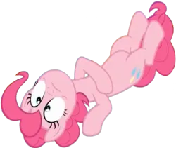 Size: 2990x2520 | Tagged: safe, derpibooru import, edit, edited screencap, editor:homersimpson1983, screencap, pinkie pie, earth pony, background removed, female, g4, image, lying down, not a vector, png, prone, solo