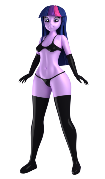 Size: 1000x1700 | Tagged: questionable, artist:argos90, derpibooru import, twilight sparkle, equestria girls, 3d, bikini, clothes, g4, gloves, image, latex, latex gloves, latex socks, latex suit, png, simple background, socks, swimsuit, transparent background