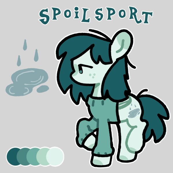 Size: 2048x2048 | Tagged: safe, artist:starrymysteryy, derpibooru import, oc, oc:spoilsport, unofficial characters only, earth pony, pony, clothes, gray background, image, jpeg, reference sheet, simple background, solo, sweater