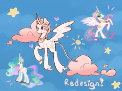 Size: 2048x1536 | Tagged: safe, artist:starrymysteryy, derpibooru import, princess celestia, alicorn, pony, abstract background, alternate design, cloud mane, curved horn, female, flying, g4, horn, image, jewelry, jpeg, leonine tail, mare, necklace, peytral, pink-mane celestia, regalia, ring, solo, tail, tail ring, unshorn fetlocks