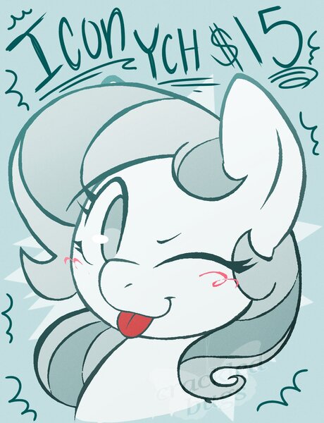 Size: 1218x1587 | Tagged: safe, artist:crackledbugs, derpibooru import, oc, unofficial characters only, pony, commission, female, image, jpeg, mare, one eye closed, tongue out, wink, your character here