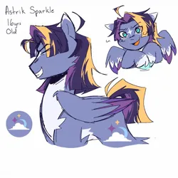 Size: 1280x1280 | Tagged: safe, artist:twiligh7s_bong, derpibooru import, oc, oc:astrik sparkle, unofficial characters only, pegasus, pony, coat markings, colored wings, facial markings, image, jpeg, magical lesbian spawn, male, next generation, offspring, parent:sunset shimmer, parent:twilight sparkle, parents:sunsetsparkle, simple background, stallion, star (coat marking), white background, wings