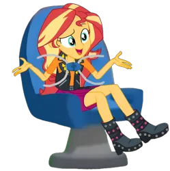 Size: 1992x2004 | Tagged: safe, artist:gmaplay, derpibooru import, edit, edited screencap, editor:jbrony, screencap, sunset shimmer, human, equestria girls, equestria girls series, forgotten friendship, adorasexy, background removed, boots, chair, clothes, cute, g4, high heel boots, image, little einsteins, png, seat, seatbelt, sexy, shimmerbetes, shoes, simple background, sitting, solo, transparent background