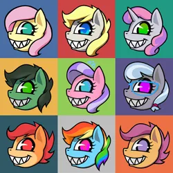 Size: 2000x2000 | Tagged: safe, artist:darkdoomer, ponerpics import, diamond tiara, fluttershy, rainbow dash, scootaloo, silver spoon, sweetie belle, oc, oc:anonfilly, oc:aryanne, oc:patachu, pony, avatar, female, filly, graphic design, image, nazi, png, vector