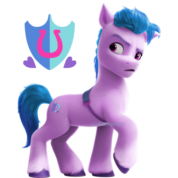 Size: 600x600 | Tagged: safe, artist:starbuzzarts, derpibooru import, edit, hitch trailblazer, izzy moonbow, earth pony, pony, g5, colored hooves, image, male, open mouth, palette swap, png, recolor, simple background, solo, white background