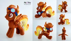 Size: 2200x1269 | Tagged: safe, artist:meplushyou, derpibooru import, oc, oc:windflyer, pegasus, pony, goggles, image, irl, jpeg, male, photo, plushie, solo, stallion