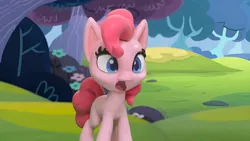Size: 1920x1080 | Tagged: safe, derpibooru import, edit, edited screencap, screencap, pinkie pie, earth pony, pony, my little pony: pony life, my little pony: stop motion short, pinkie pie vs the flowers, cute, g4, image, png, stunned
