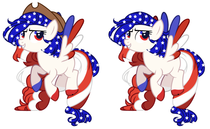 Size: 1280x791 | Tagged: safe, artist:savannah-london, derpibooru import, oc, oc:america, ponified, unofficial characters only, pegasus, pony, country, female, hat, image, nation ponies, png, simple background, transparent background, united states