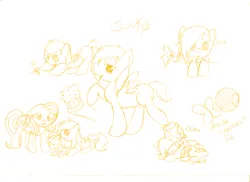 Size: 3501x2550 | Tagged: safe, artist:happydragon101, derpibooru import, derpy hooves, dinky hooves, fluttershy, oc, oc:futashy, oc:sunkist, butterfly, insect, pegasus, pony, unicorn, futaverse, absurd resolution, female, filly, flower, foal, food, futa, futa fluttershy, horn, image, intersex, monochrome, muffin, offspring, parent:derpy hooves, parent:fluttershy, parents:derpyshy, png, simple background, tongue out, white background