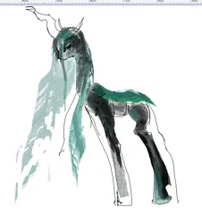 Size: 597x660 | Tagged: safe, artist:nazar0199, derpibooru import, queen chrysalis, changeling, changeling queen, pony, female, g4, image, mare, png, simple background, solo, white background