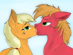 Size: 2160x1620 | Tagged: suggestive, derpibooru import, applejack, big macintosh, applecest, image, incest, ivythornz, kissing, png, shipping