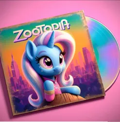Size: 1110x1125 | Tagged: safe, ai content, derpibooru import, trixie, cd, cover, g4, image, jpeg, song reference, zootopia