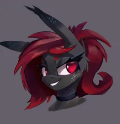 Size: 2044x2106 | Tagged: safe, artist:i love hurt, derpibooru import, oc, oc:juliasunlight, unofficial characters only, pony, bust, choker, image, jpeg, lidded eyes, long ears, smiling, solo