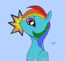 Size: 1714x1619 | Tagged: safe, artist:rapt, derpibooru import, rainbow dash, beige background, digital painting, image, kissy face, png, simple background, solo