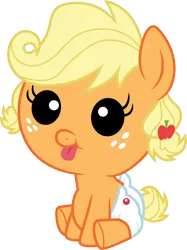 Size: 3000x4004 | Tagged: safe, artist:cloudy glow, derpibooru import, applejack, pony, apple family reunion, baby, babyjack, cute, foal, g4, image, jackabetes, png, simple background, solo, transparent background, vector, younger