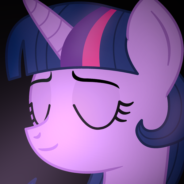 Size: 2300x2300 | Tagged: safe, alternate version, artist:starless, derpibooru import, twilight sparkle, pony, alternate hairstyle, derpibooru exclusive, eyes closed, female, image, mare, png, smiling, solo