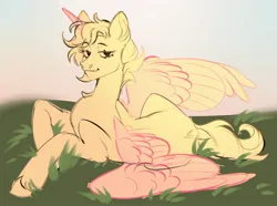 Size: 2560x1902 | Tagged: safe, derpibooru import, pony, commission, field, image, jpeg, lying down, your character here