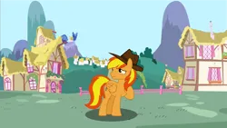 Size: 3711x2087 | Tagged: safe, artist:ncolque, derpibooru import, oc, oc:firey ratchet, unofficial characters only, pegasus, fedora, g4, hat, image, male, png, ponyville