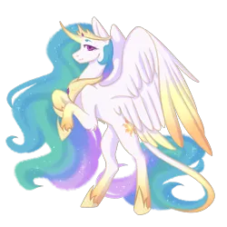 Size: 3000x3000 | Tagged: safe, artist:sychia, derpibooru import, princess celestia, alicorn, pony, crown, curved horn, female, hoof shoes, horn, image, jewelry, leonine tail, mare, markings, png, regalia, simple background, solo, tail, transparent background