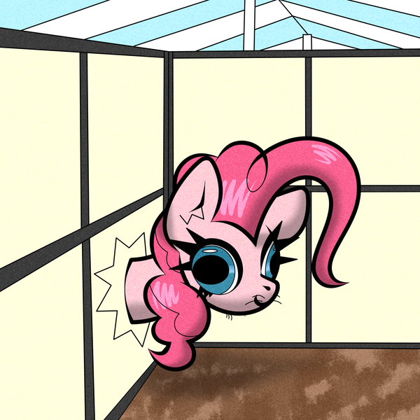 Size: 1500x1500 | Tagged: safe, artist:scandianon, derpibooru import, pinkie pie, earth pony, pony, derp, female, happy, hoers, horses doing horse things, image, mare, png, rectangular pupil, wall eyed, whiskers