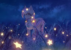 Size: 3508x2480 | Tagged: safe, artist:glumarkoj, derpibooru import, oc, unofficial characters only, bat pony, pony, chest fluff, ear fluff, ear tufts, female, image, jewelry, jpeg, mare, milky way galaxy, necklace, night, solo, starry night, stars