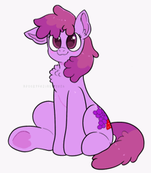 Size: 419x480 | Tagged: safe, artist:spookyfoxinc, derpibooru import, berry punch, berryshine, earth pony, pony, animated, blinking, cute, female, gif, image, mare, pink, purple, simple background, solo