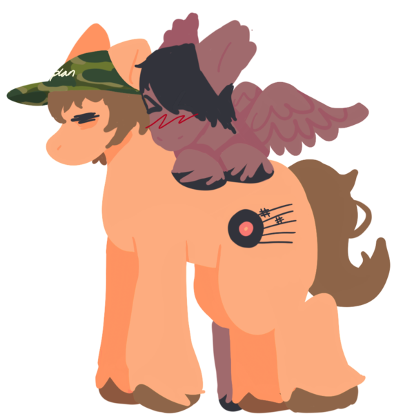 Size: 936x984 | Tagged: safe, artist:clandestine, derpibooru import, ponified, earth pony, pegasus, pony, baseball cap, bipedal, black hooves, black mane, black tail, blush scribble, blushing, brown mane, brown tail, cap, derpibooru exclusive, ear fluff, emo, eyes closed, fall out boy, gay, hat, image, lineless, male, orange coat, patrick stump, pete wentz, png, red coat, shipping, sideburns, simple background, spread wings, tail, tired, transparent background, unshorn fetlocks, wings