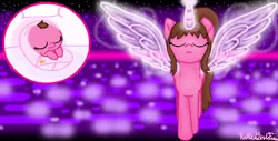 Size: 914x464 | Tagged: safe, artist:katiegirlsforever, artist:quartziie, artist:taybarbases, derpibooru import, oc, oc:katie mealey, unofficial characters only, alicorn, earth pony, pony, my little pony: the movie, alicorn oc, baby, baby pony, base used, cute, eyes closed, female, frown, g4, horn, image, mare, night, png, ponysona, sleeping, solo, wings