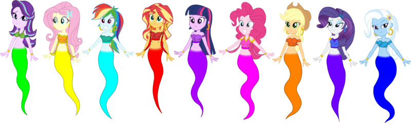 Size: 4036x1213 | Tagged: safe, artist:invisibleink, artist:tylerajohnson352, derpibooru import, applejack, fluttershy, pinkie pie, rainbow dash, rarity, starlight glimmer, sunset shimmer, trixie, twilight sparkle, genie, equestria girls, armlet, belly button, belly dancer outfit, bracelet, ear piercing, earring, eyelashes, eyeshadow, freckles, g4, geniefied, harem outfit, hat, hooped earrings, image, jewelry, makeup, midriff, multicolored hair, piercing, png, rainbow hair, tied hair