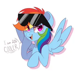 Size: 1200x1183 | Tagged: safe, artist:yourpennypal, derpibooru import, rainbow dash, 20% cooler, image, png, simple background, solo, sunglasses, white background