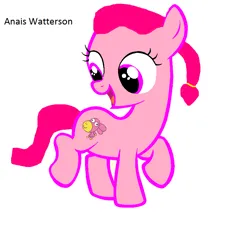 Size: 900x830 | Tagged: safe, derpibooru import, oc, ponified, unofficial characters only, earth pony, pony, anais watterson, doll, earth, earth pony oc, female, female oc, filly, foal, happy, image, png, simple background, solo, the amazing world of gumball, toy, white background
