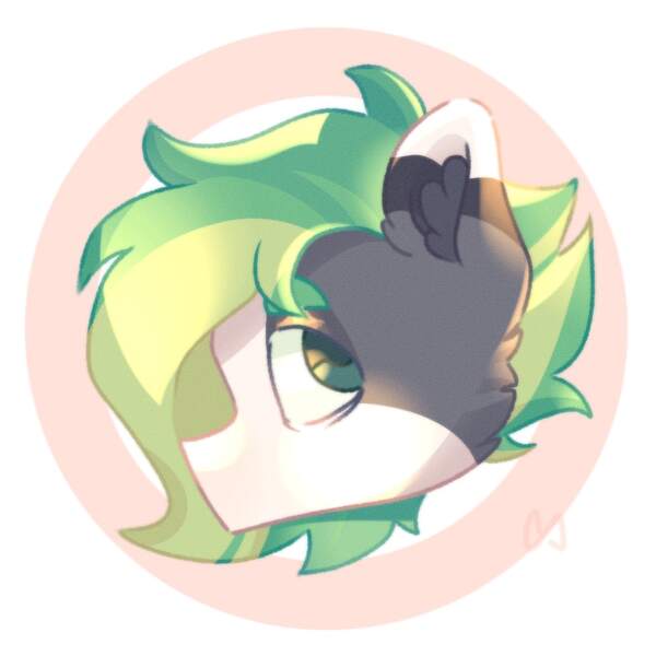 Size: 1000x1000 | Tagged: safe, artist:kingdom, derpibooru import, pony, bust, gray coat, green mane, image, jpeg, portrait, side view, solo