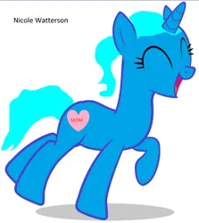 Size: 439x492 | Tagged: safe, derpibooru import, oc, ponified, unofficial characters only, pony, unicorn, female, female oc, happy, heart, horn, image, jpeg, mare, mother, mothers gonna mother, nicole watterson, simple background, solo, the amazing world of gumball, unicorn oc, white background