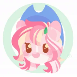 Size: 969x969 | Tagged: safe, artist:kingdom, derpibooru import, pony, cute, hat, image, jpeg, lineless, pink coat, simple background, solo, two toned background, white background