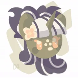 Size: 1079x1079 | Tagged: safe, artist:kingdom, derpibooru import, oc, unofficial characters only, pony, unicorn, bust, cute, green coat, horn, image, jpeg, lineless, portrait, solo, two toned mane, unicorn oc