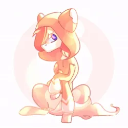 Size: 780x780 | Tagged: safe, artist:kingdom, derpibooru import, oc, unofficial characters only, pony, full body, image, jpeg, lighting, onesie, orange coat, solo, white coat