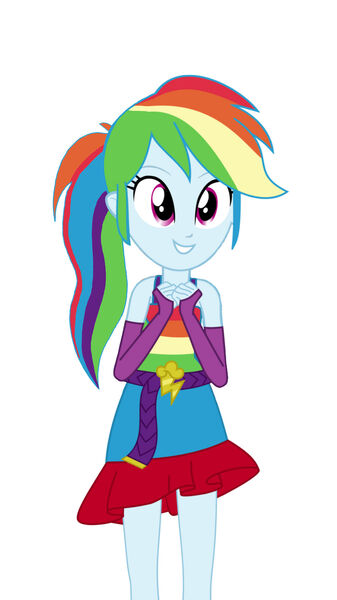 Size: 1024x1822 | Tagged: safe, artist:mlpfan1993, derpibooru import, rainbow dash, human, equestria girls, alternate hairstyle, cute, dashabetes, fall formal outfits, female, g4, hands together, image, jpeg, ponytail, rainbow dash always dresses in style, solo, solo female