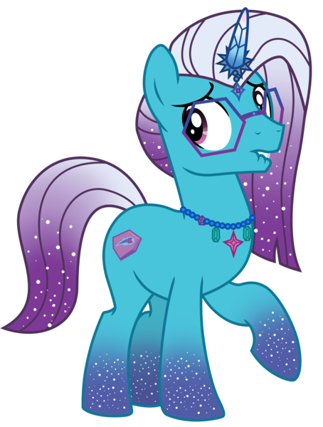 Size: 5691x7525 | Tagged: safe, artist:ejlightning007arts, derpibooru import, pony, g5, spoiler:g5, auroricorn, coat markings, comet (g5), g4, g5 to g4, generation leap, glasses, glitter, glitter mane, image, jewelry, necklace, nervous, png, raised hoof, simple background, socks (coat marking), transparent background, vector