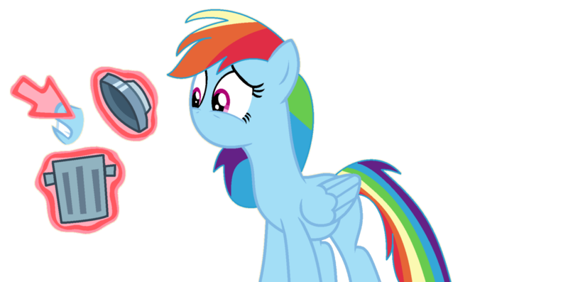 Size: 1278x635 | Tagged: safe, artist:brightstar40k, derpibooru import, rainbow dash, pegasus, pony, magic duel, cursor, female, g4, image, mare, mouthless, png, simple background, solo, transparent background, trash can
