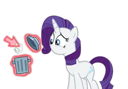Size: 1278x887 | Tagged: safe, artist:brightstar40k, derpibooru import, rarity, pony, unicorn, magic duel, cursor, female, g4, horn, image, mare, no mouth, png, simple background, solo, transparent background, trash can
