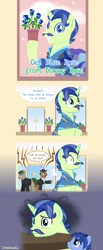 Size: 1600x3891 | Tagged: safe, artist:limedazzle, derpibooru import, oc, oc:donald, unofficial characters only, earth pony, pony, unicorn, flower, horn, image, jpeg, male, stallion