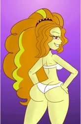 Size: 2349x3584 | Tagged: suggestive, artist:scobionicle99, color edit, derpibooru import, edit, adagio dazzle, equestria girls, adagio dat-azzle, ass, big hair, bikini, bikini babe, breasts, butt, buttcrack, clothes, colored, cropped, female, g4, gradient background, hand on hip, hands on thighs, huge butt, image, large butt, long hair, looking at you, my little pony equestria girls: rainbow rocks, png, rear view, seductive, seductive look, sexy, sideboob, solo, solo female, swimsuit, the ass was fat, thick, thighs, thunder thighs, white bikini, white swimsuit, wide hips