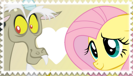 Size: 133x76 | Tagged: safe, artist:kna, artist:peachspices, derpibooru import, edit, editor:rain-note, discord, fluttershy, deviantart stamp, discoshy, female, image, male, png, shipping, stamp, straight