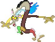 Size: 180x138 | Tagged: artist needed, safe, derpibooru import, discord, animated, desktop ponies, gif, im not a fan of puppeteers, image, pixel art, prehensile tail, solo, sprite, tail